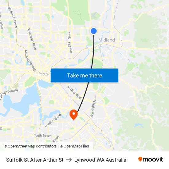 Suffolk St After Arthur St to Lynwood WA Australia map