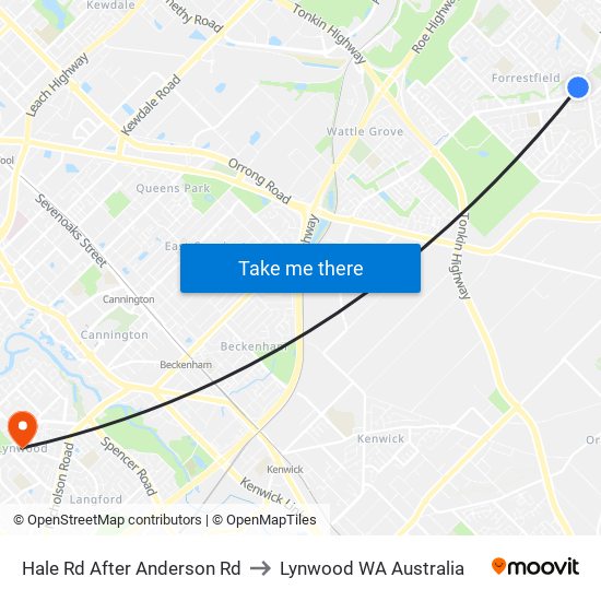 Hale Rd After Anderson Rd to Lynwood WA Australia map