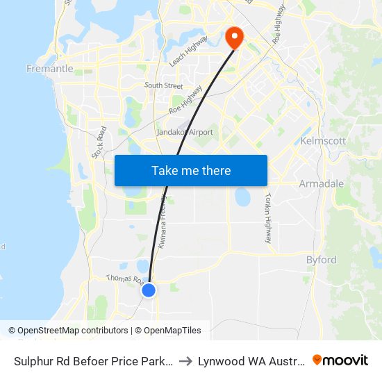 Sulphur Rd Befoer Price Parkway to Lynwood WA Australia map