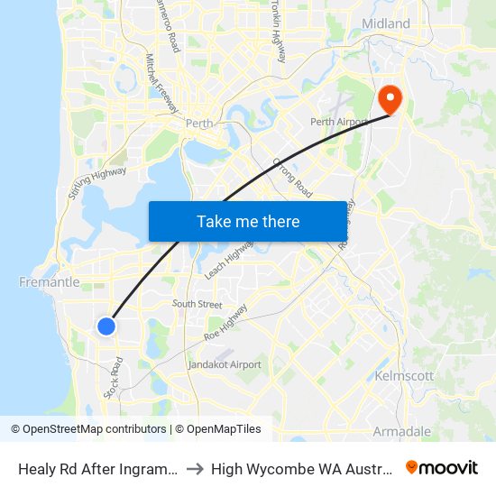 Healy Rd After Ingram St to High Wycombe WA Australia map