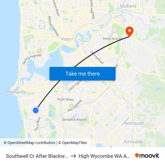 Southwell Cr After Blackwood Av to High Wycombe WA Australia map