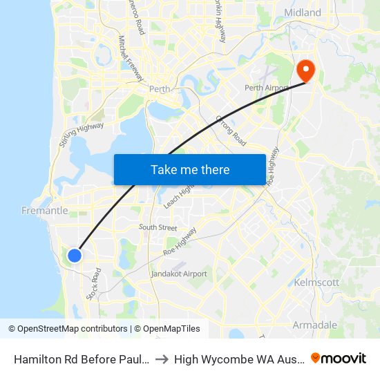 Hamilton Rd Before Paulik Wy to High Wycombe WA Australia map