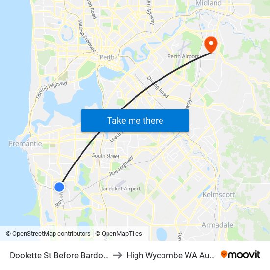 Doolette St Before Bardolph Rd to High Wycombe WA Australia map