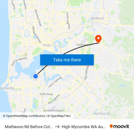 Matheson Rd Before Collier St to High Wycombe WA Australia map