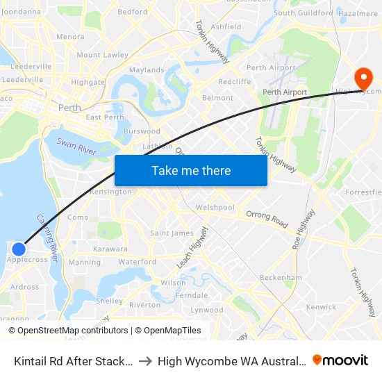 Kintail Rd After Stack L to High Wycombe WA Australia map