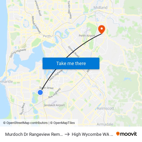 Murdoch Dr Rangeview Remand Centre to High Wycombe WA Australia map