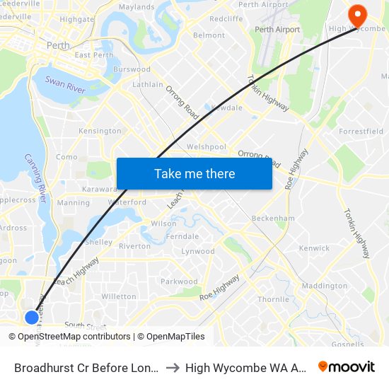 Broadhurst Cr Before London Wy to High Wycombe WA Australia map