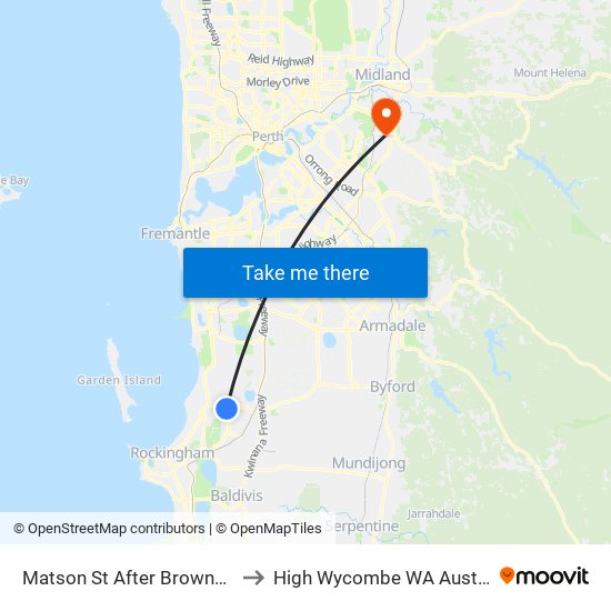 Matson St After Brownell Cr to High Wycombe WA Australia map