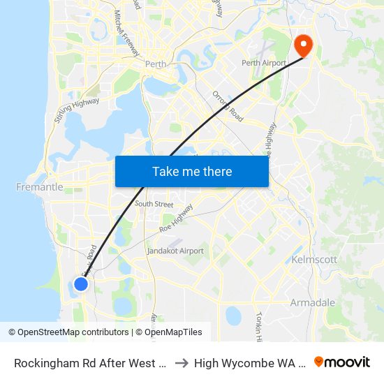 Rockingham Rd After West Churchill Av to High Wycombe WA Australia map