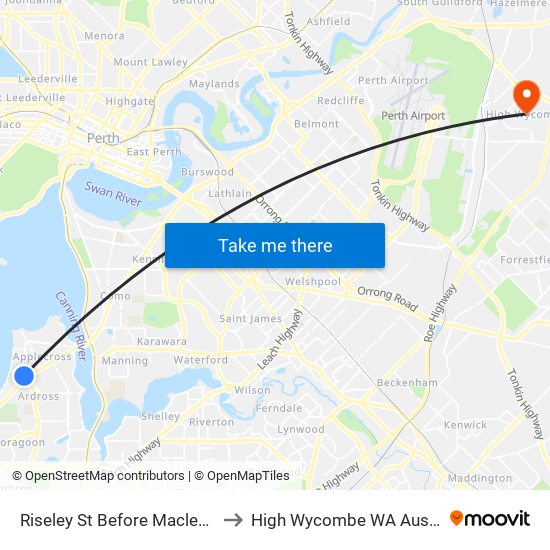 Riseley St Before Macleod Rd to High Wycombe WA Australia map