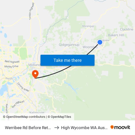 Werribee Rd Before Retort Cl to High Wycombe WA Australia map