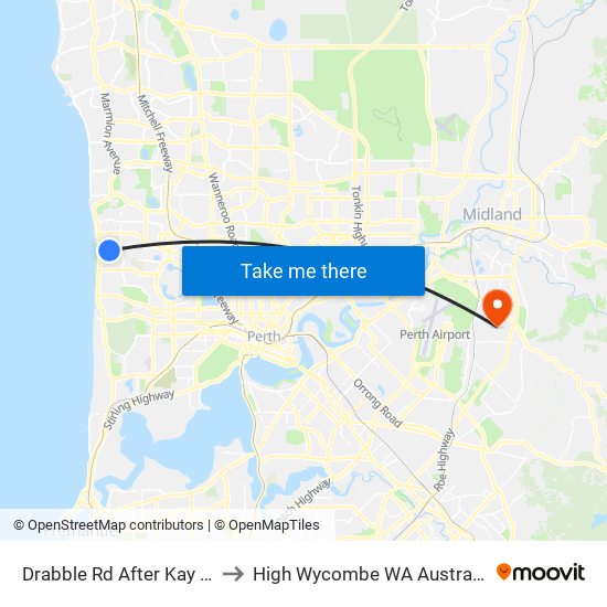 Drabble Rd After Kay St to High Wycombe WA Australia map