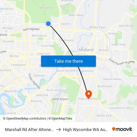 Marshall Rd After Altone Road to High Wycombe WA Australia map