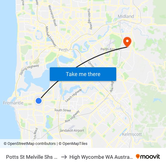 Potts St Melville Shs S2 to High Wycombe WA Australia map