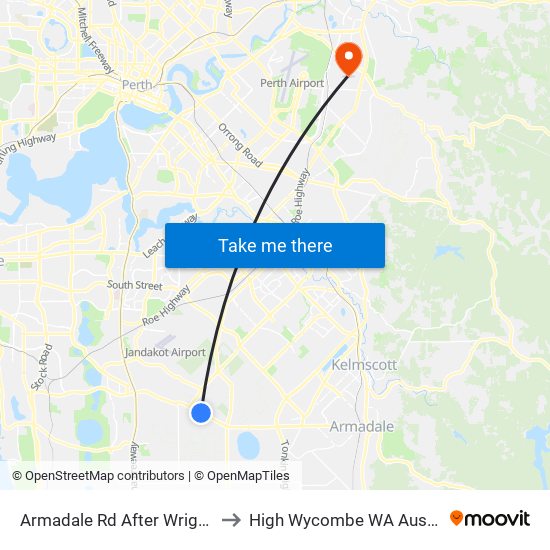 Armadale Rd After Wright Rd to High Wycombe WA Australia map