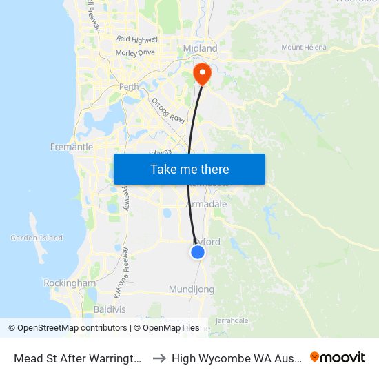 Mead St After Warrington Rd to High Wycombe WA Australia map