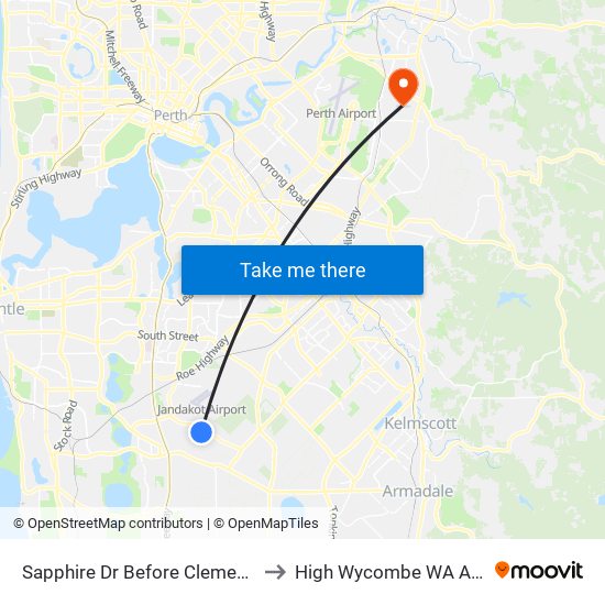 Sapphire Dr Before Clementine Bvd to High Wycombe WA Australia map