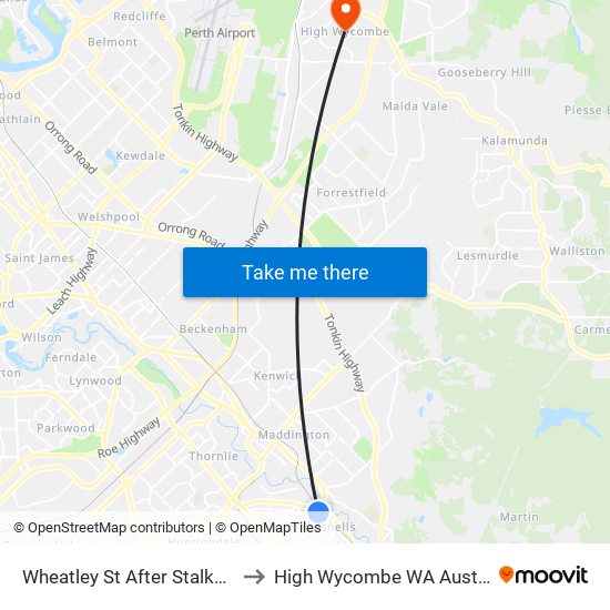 Wheatley St After Stalker Rd to High Wycombe WA Australia map