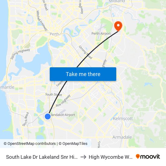 South Lake Dr Lakeland Snr High Sch - Stand 3 to High Wycombe WA Australia map