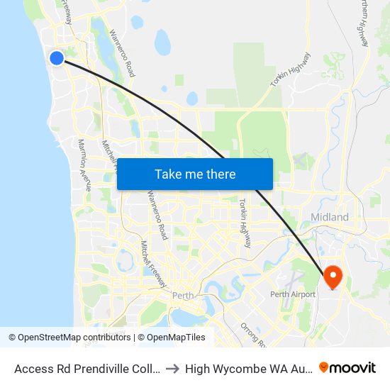 Access Rd Prendiville College S1 to High Wycombe WA Australia map