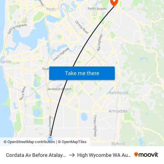 Cordata Av Before Atalaya Loop to High Wycombe WA Australia map