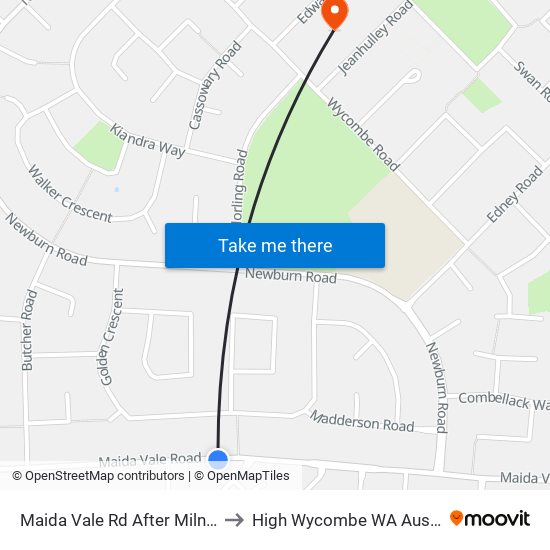 Maida Vale Rd After Milner Rd to High Wycombe WA Australia map