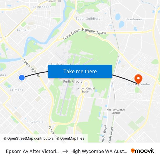 Epsom Av After Victoria St to High Wycombe WA Australia map