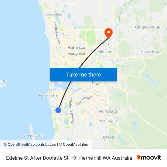 Edeline St After Doolette St to Herne Hill WA Australia map