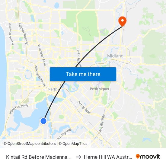 Kintail Rd Before Maclennan Rd to Herne Hill WA Australia map