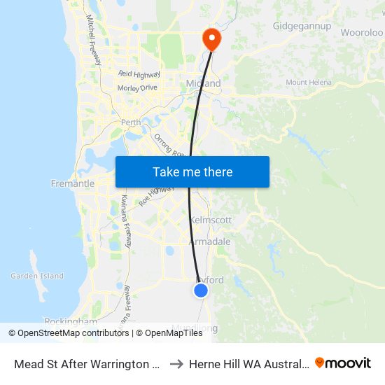 Mead St After Warrington Rd to Herne Hill WA Australia map