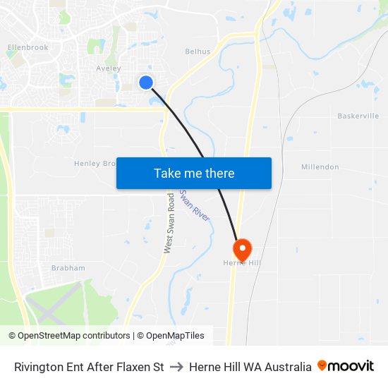 Rivington Ent After Flaxen St to Herne Hill WA Australia map