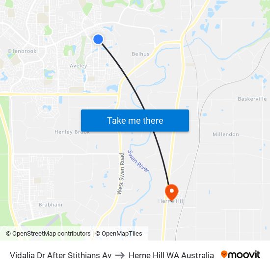 Vidalia Dr After Stithians Av to Herne Hill WA Australia map