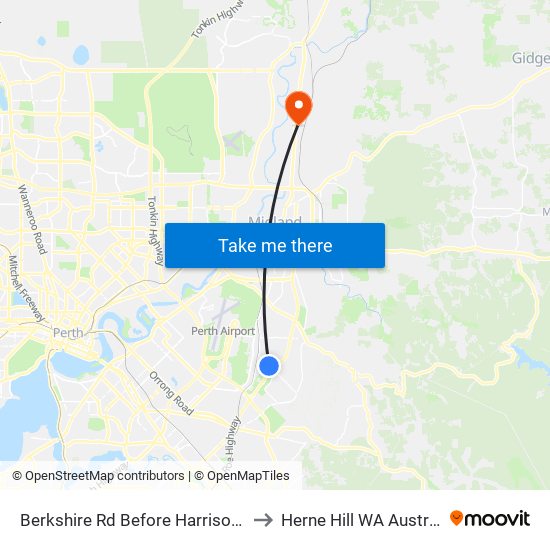 Berkshire Rd Before Harrison Rd to Herne Hill WA Australia map