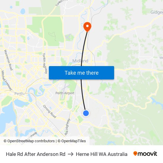 Hale Rd After Anderson Rd to Herne Hill WA Australia map