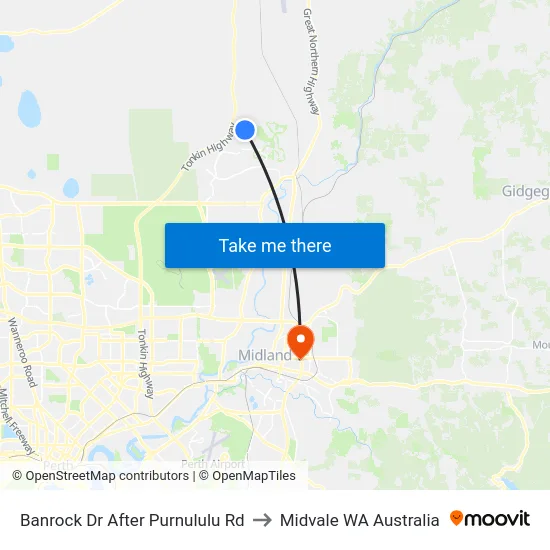 Banrock Dr After Purnululu Rd to Midvale WA Australia map