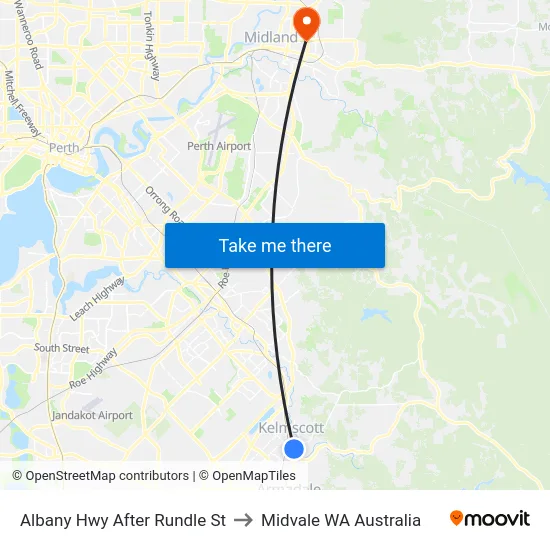 Albany Hwy After Rundle St to Midvale WA Australia map