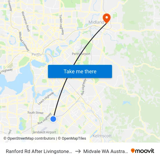 Ranford Rd After Livingstone Dr to Midvale WA Australia map