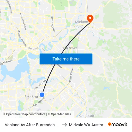 Vahland Av After Burrendah Bvd to Midvale WA Australia map