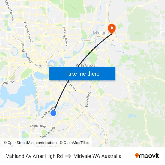 Vahland Av After High Rd to Midvale WA Australia map