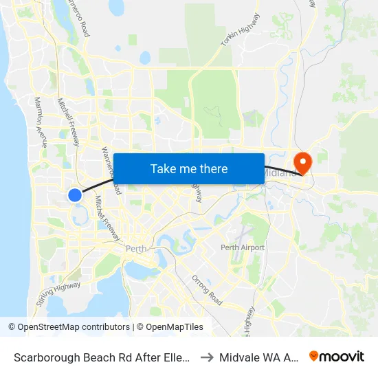 Scarborough Beach Rd After Ellen Stirling Bvd to Midvale WA Australia map