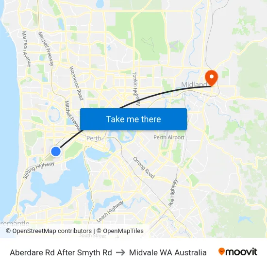 Aberdare Rd After Smyth Rd to Midvale WA Australia map