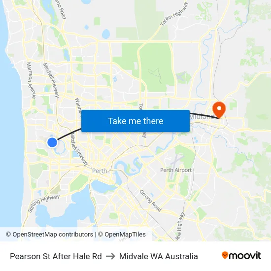 Pearson St After Hale Rd to Midvale WA Australia map