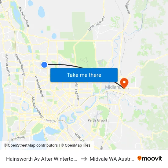 Hainsworth Av After Winterton Wy to Midvale WA Australia map