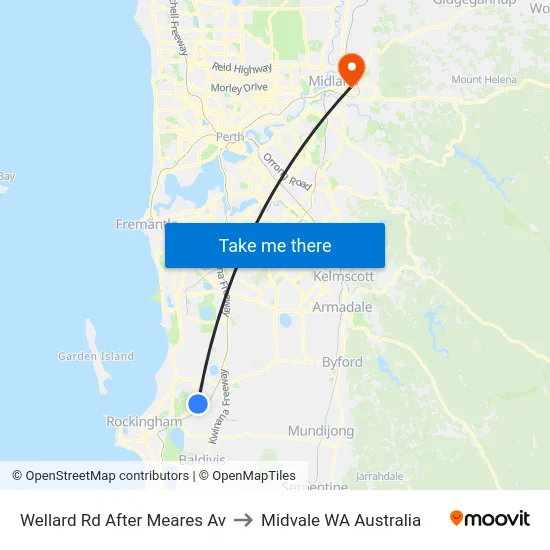 Wellard Rd After Meares Av to Midvale WA Australia map