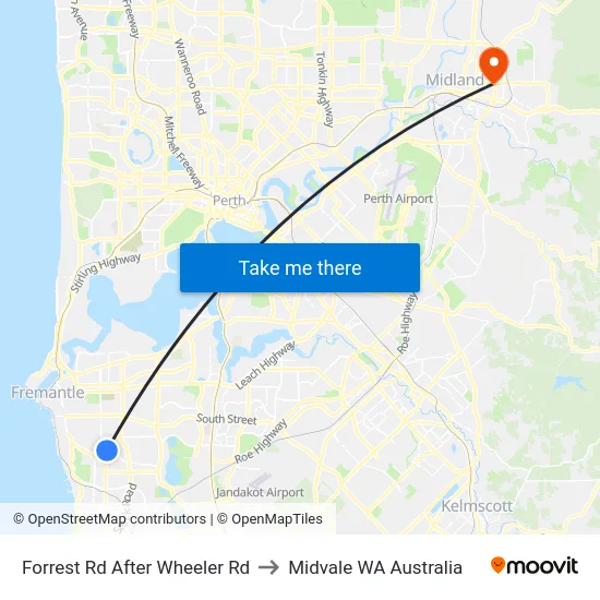 Forrest Rd After Wheeler Rd to Midvale WA Australia map