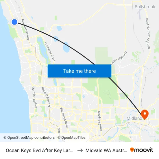Ocean Keys Bvd After Key Largo Dr to Midvale WA Australia map