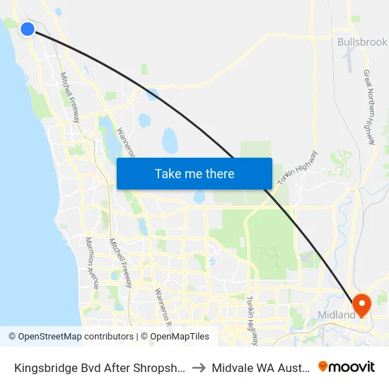 Kingsbridge Bvd After Shropshire Rd to Midvale WA Australia map