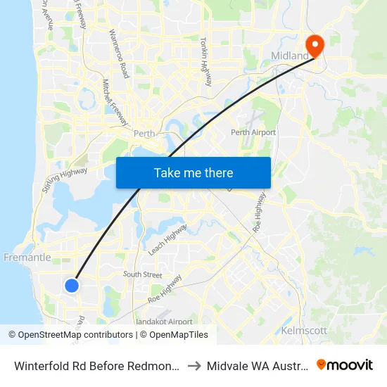 Winterfold Rd Before Redmond Rd to Midvale WA Australia map