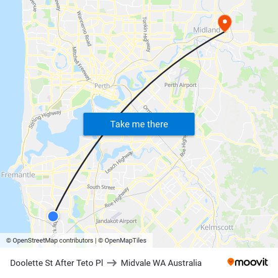 Doolette St After Teto Pl to Midvale WA Australia map