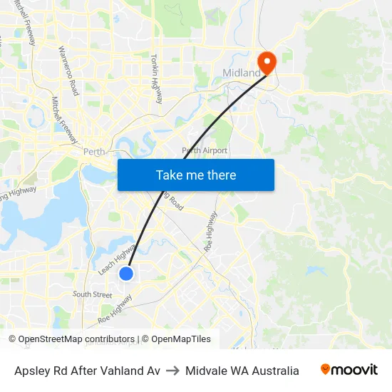 Apsley Rd After Vahland Av to Midvale WA Australia map